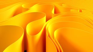 Abstract folded paper effect. Bright colorful yellow background.