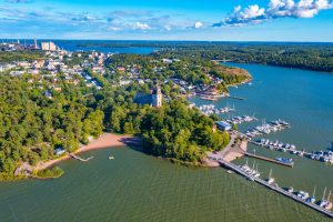 Panorama view of Finnish town Naantali.